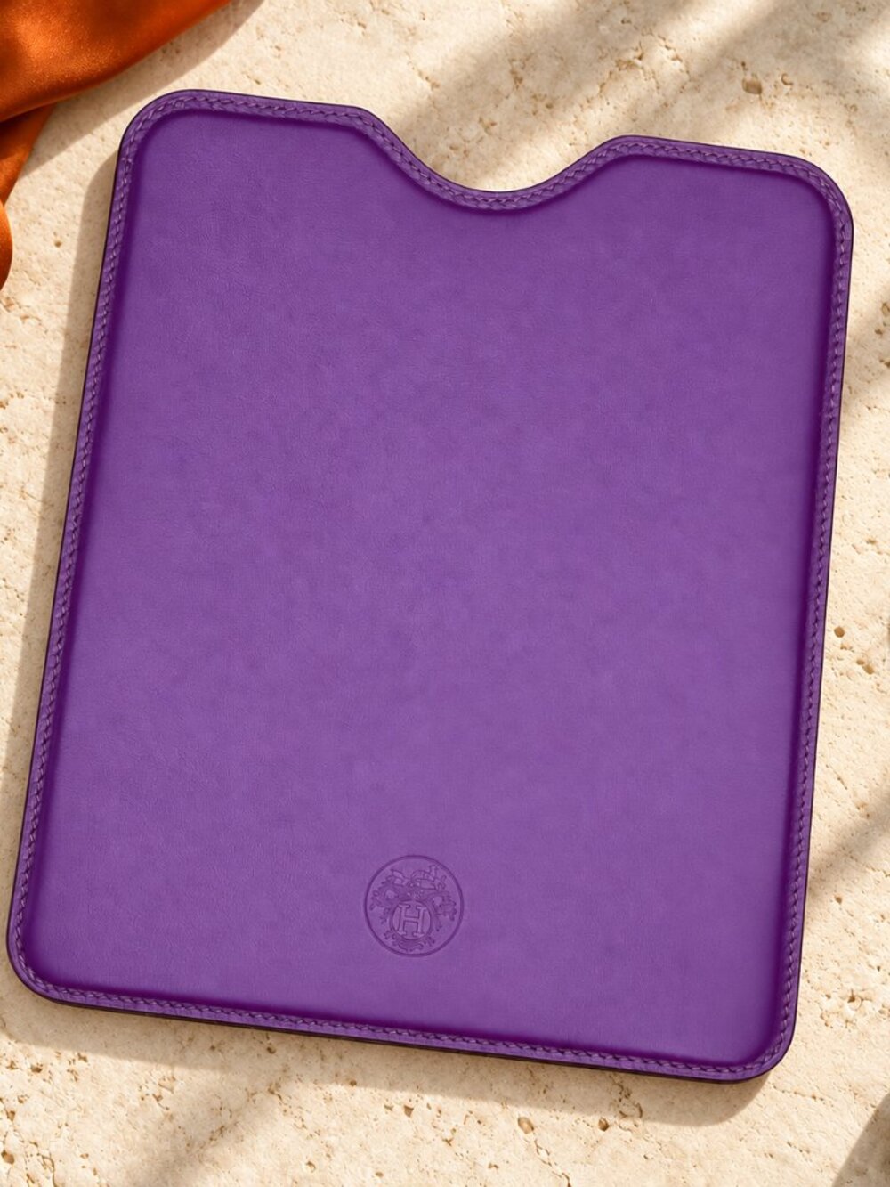 Hermes Swift Leather Ipad Cover Skin Case Purple NIB Made in France